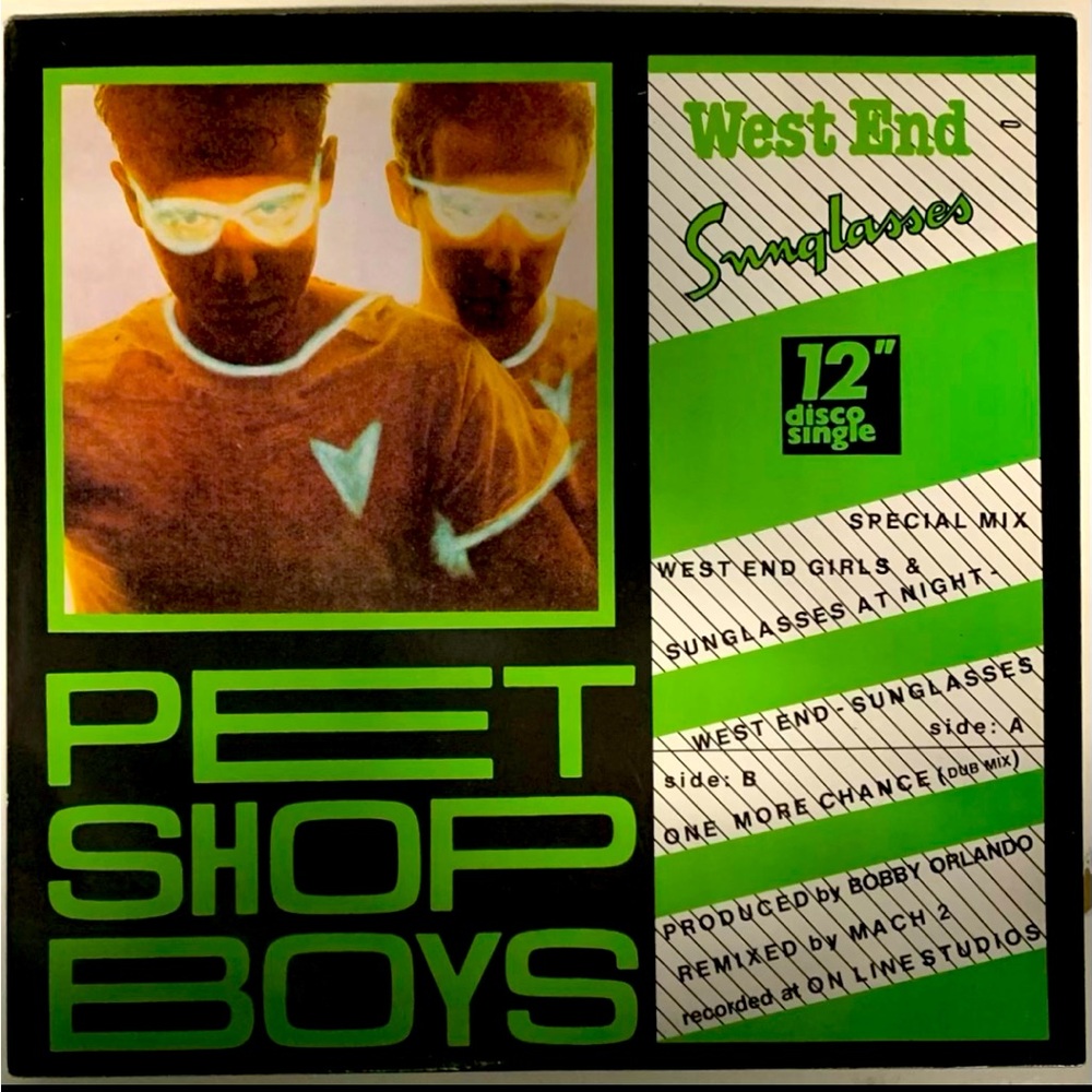 PET SHOP BOYS WEST END - SUNGLASSES VERY RARE 1984 12 INCH FROM GERMANY